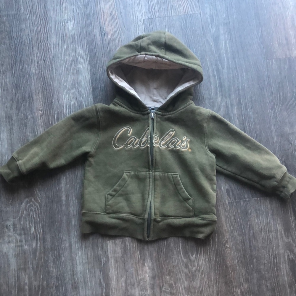 Boys Cabela’s Zip Up Hooded Sweatshirt Sz 2